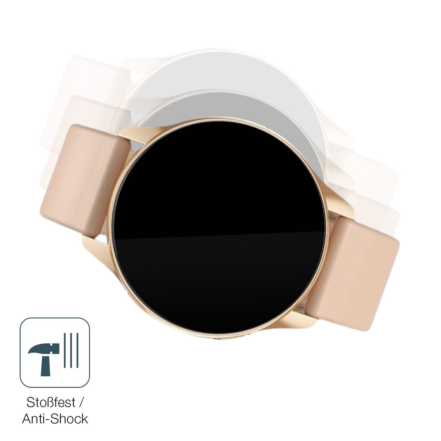 Schutz gegen Kratzer auf dem AngLink 1.69 Zoll Smartwatch Glas durch Schlüssel, Stöße gegen die Tischkante oder Stürze