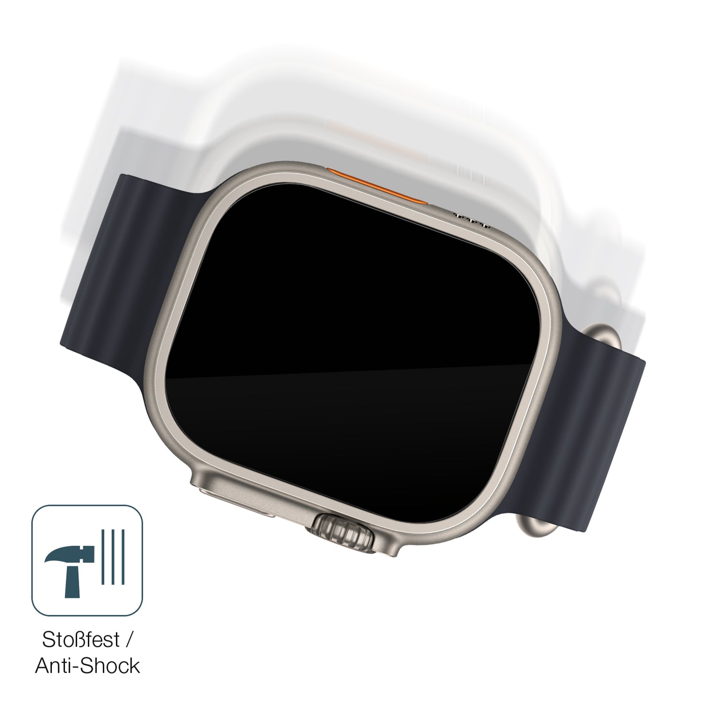 Schutz gegen Kratzer auf dem Apple Watch Ultra 2 49mm Glas durch Schlüssel, Stöße gegen die Tischkante oder Stürze