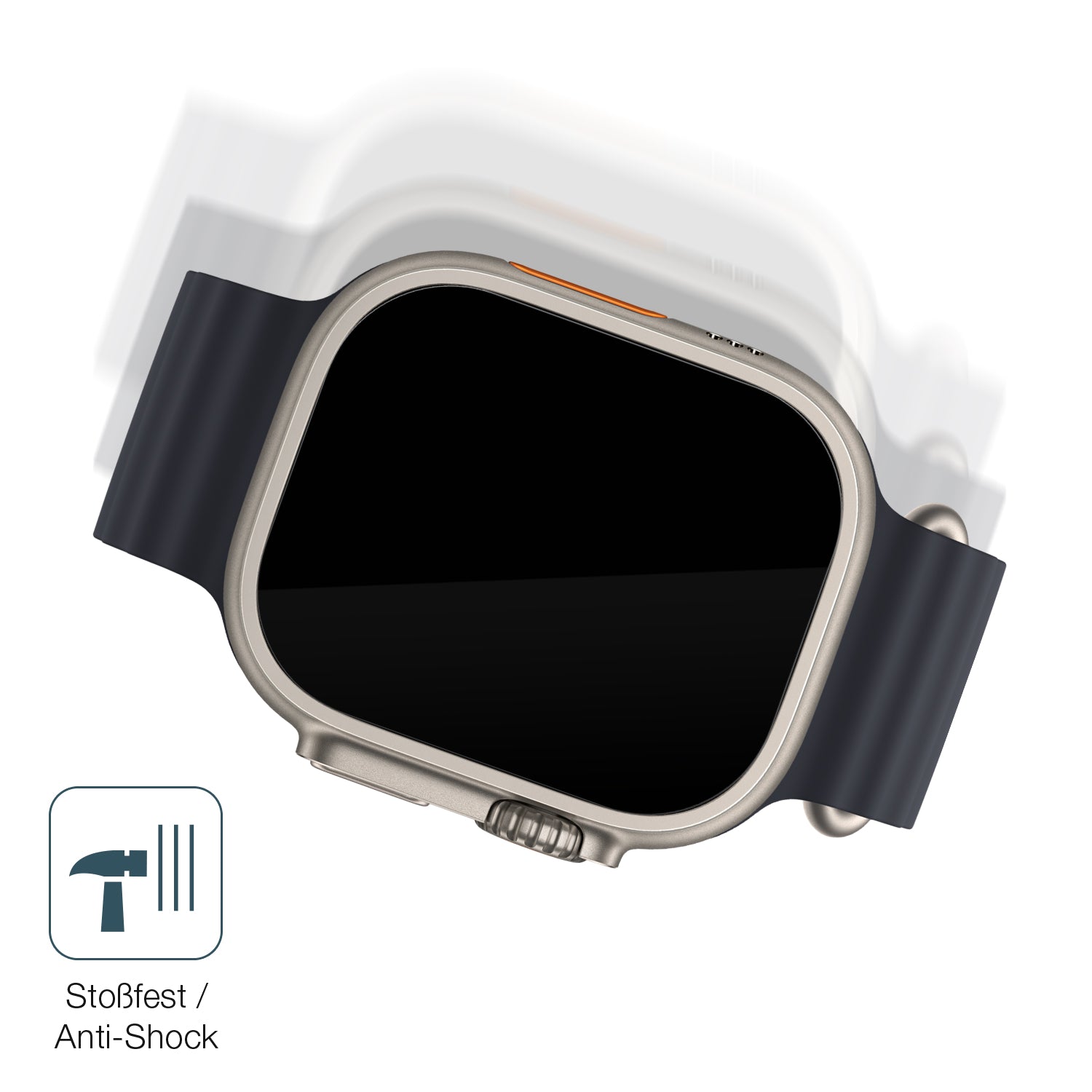 Schutz gegen Kratzer auf dem Apple Watch Ultra 2 49mm Glas durch Schlüssel, Stöße gegen die Tischkante oder Stürze