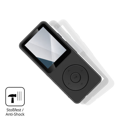 Schutz gegen Kratzer auf dem Aroeally MP3-01F Glas durch Schlüssel, Stöße gegen die Tischkante oder Stürze