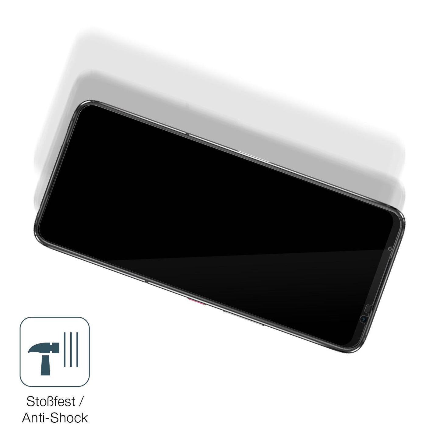 Schutz gegen Kratzer auf dem Asus ROG Phone 7 Glas durch Schlüssel, Stöße gegen die Tischkante oder Stürze