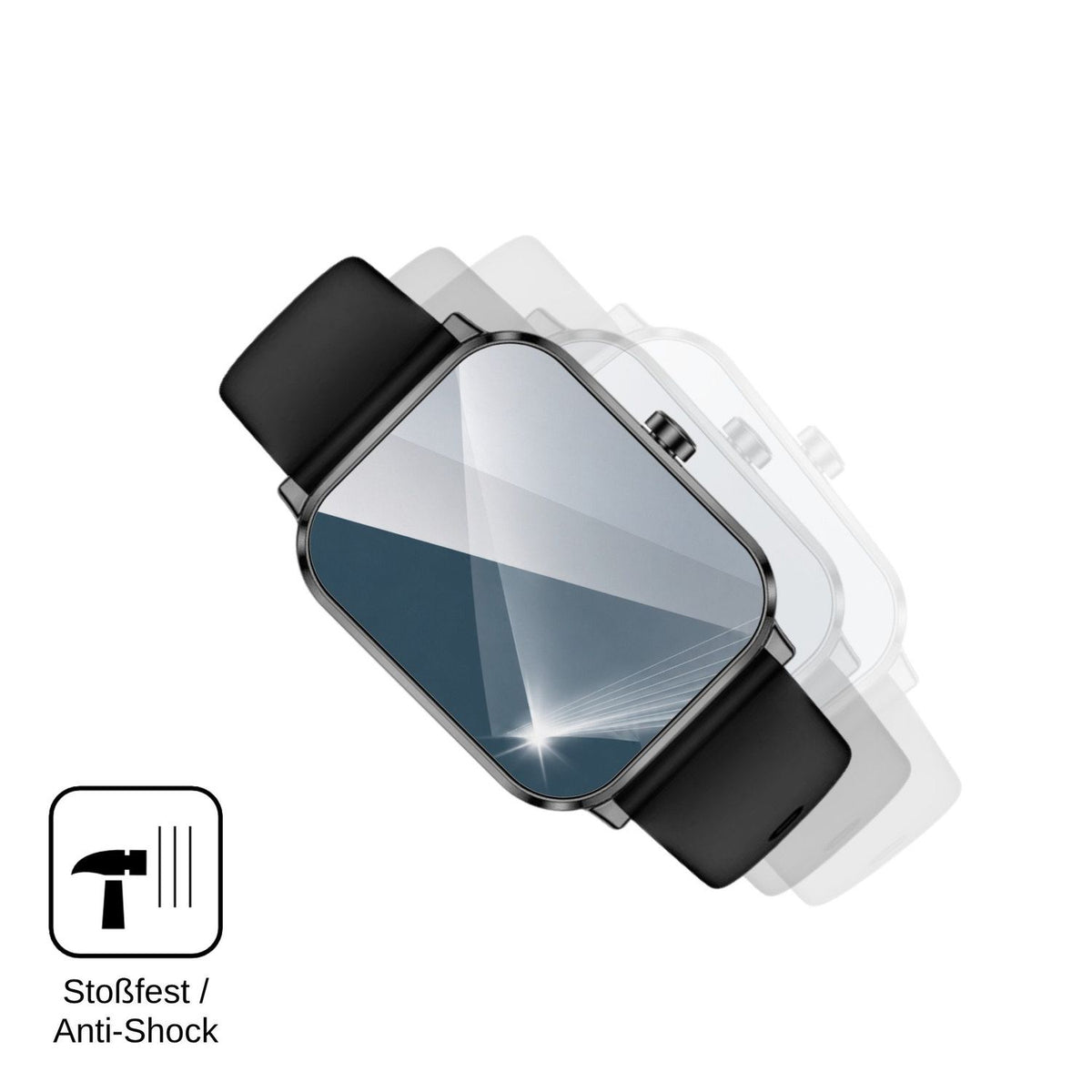2x Screen Protector for Beafon Smartwatch 103 Flexible Glass 9H dipos