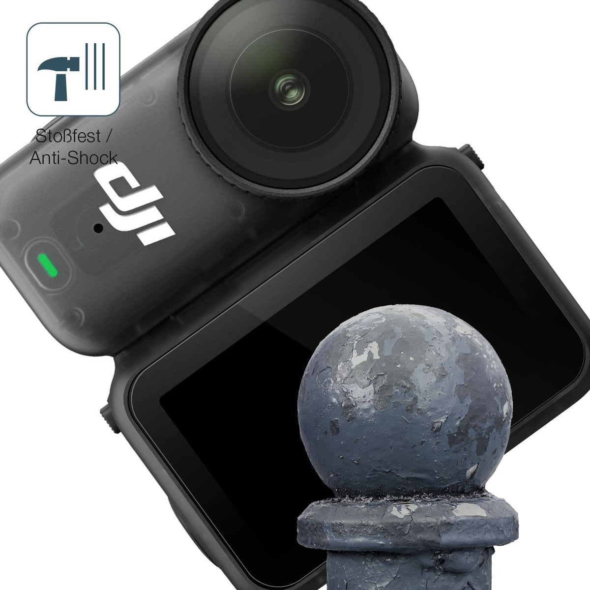 Schutz gegen Kratzer auf dem DJI Osmo Nano Glas durch Schlüssel, Stöße gegen die Tischkante oder Stürze