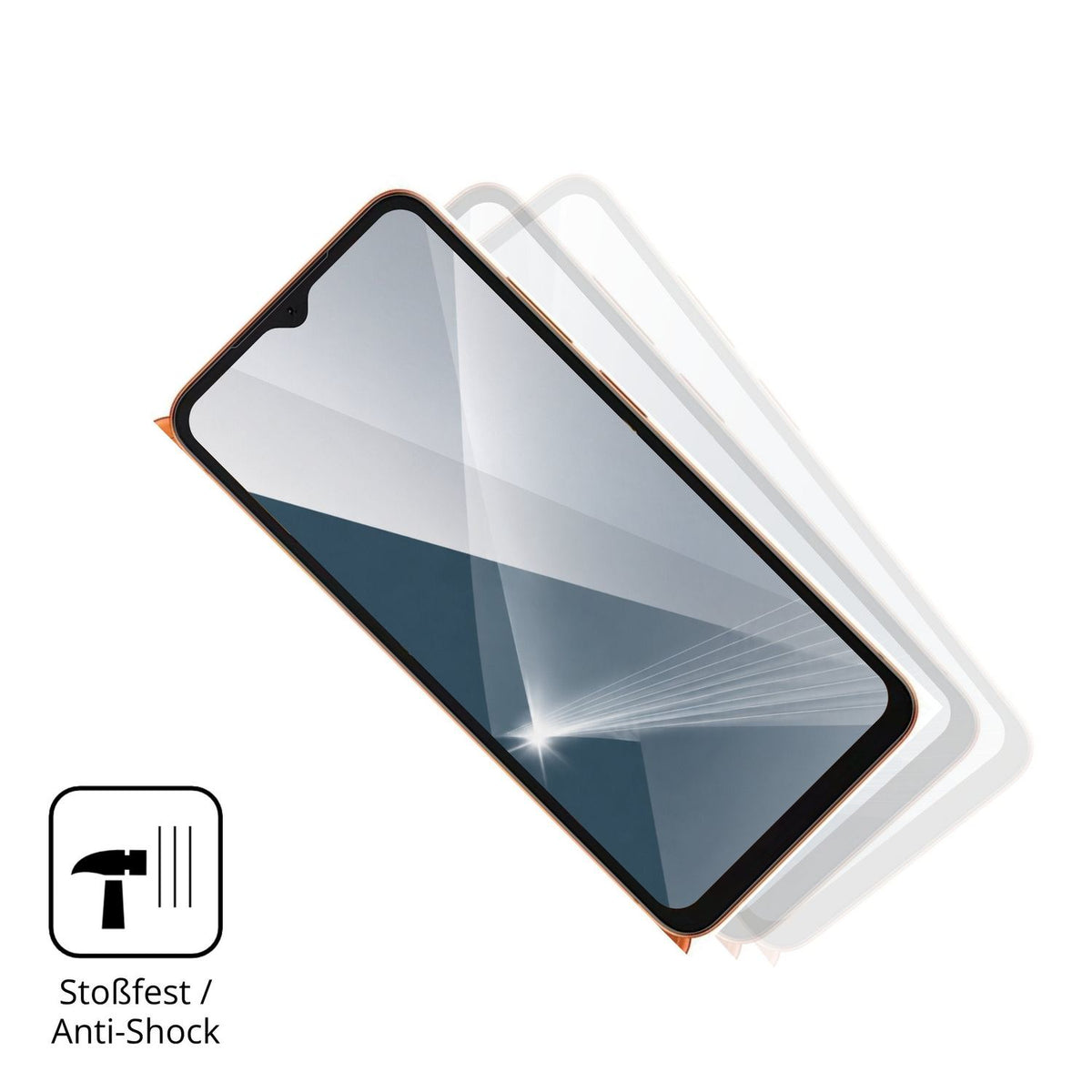 Schutz gegen Kratzer auf dem Doogee Note 57 Lite Glas durch Schlüssel, Stöße gegen die Tischkante oder Stürze