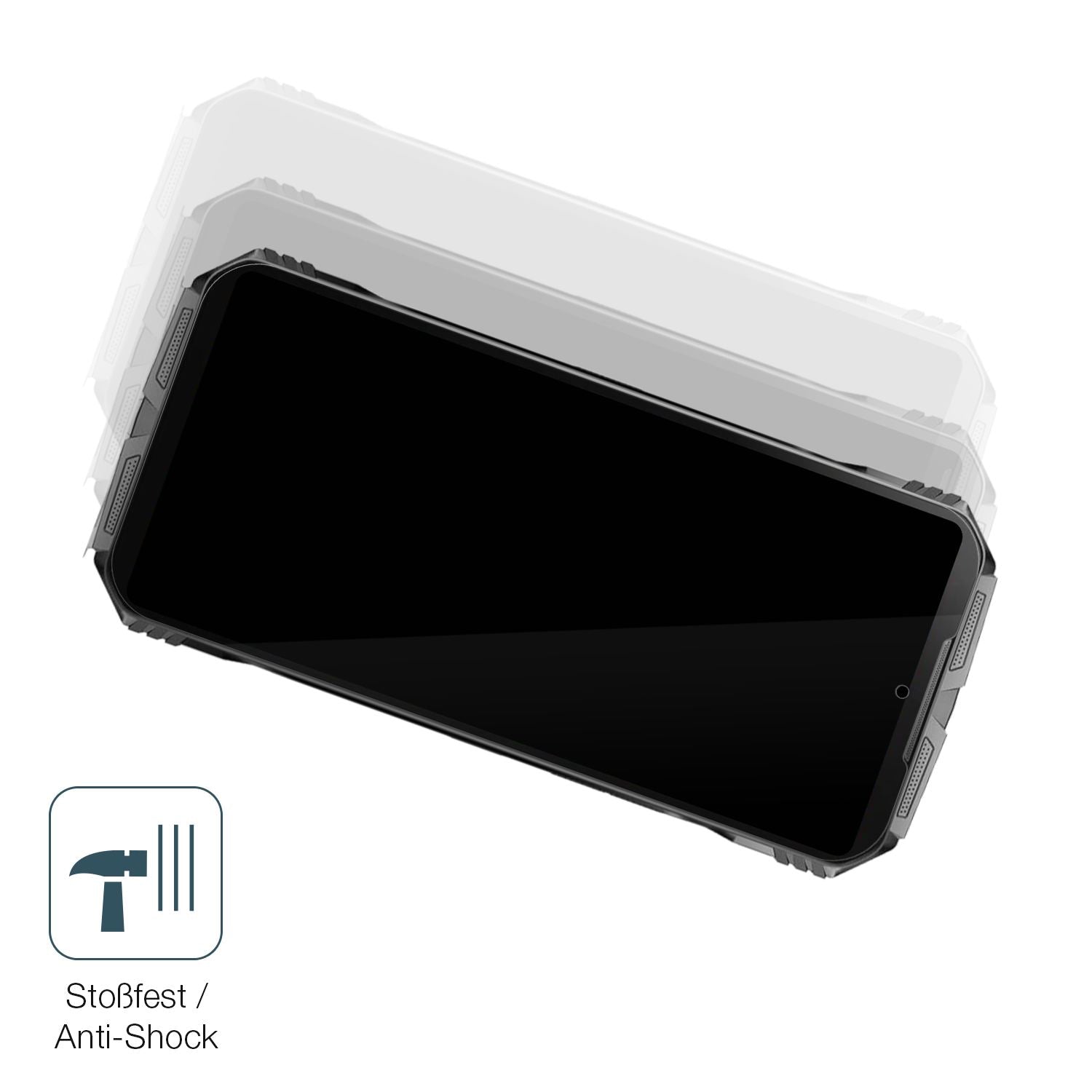 Schutz gegen Kratzer auf dem Doogee Scyber Glas durch Schlüssel, Stöße gegen die Tischkante oder Stürze