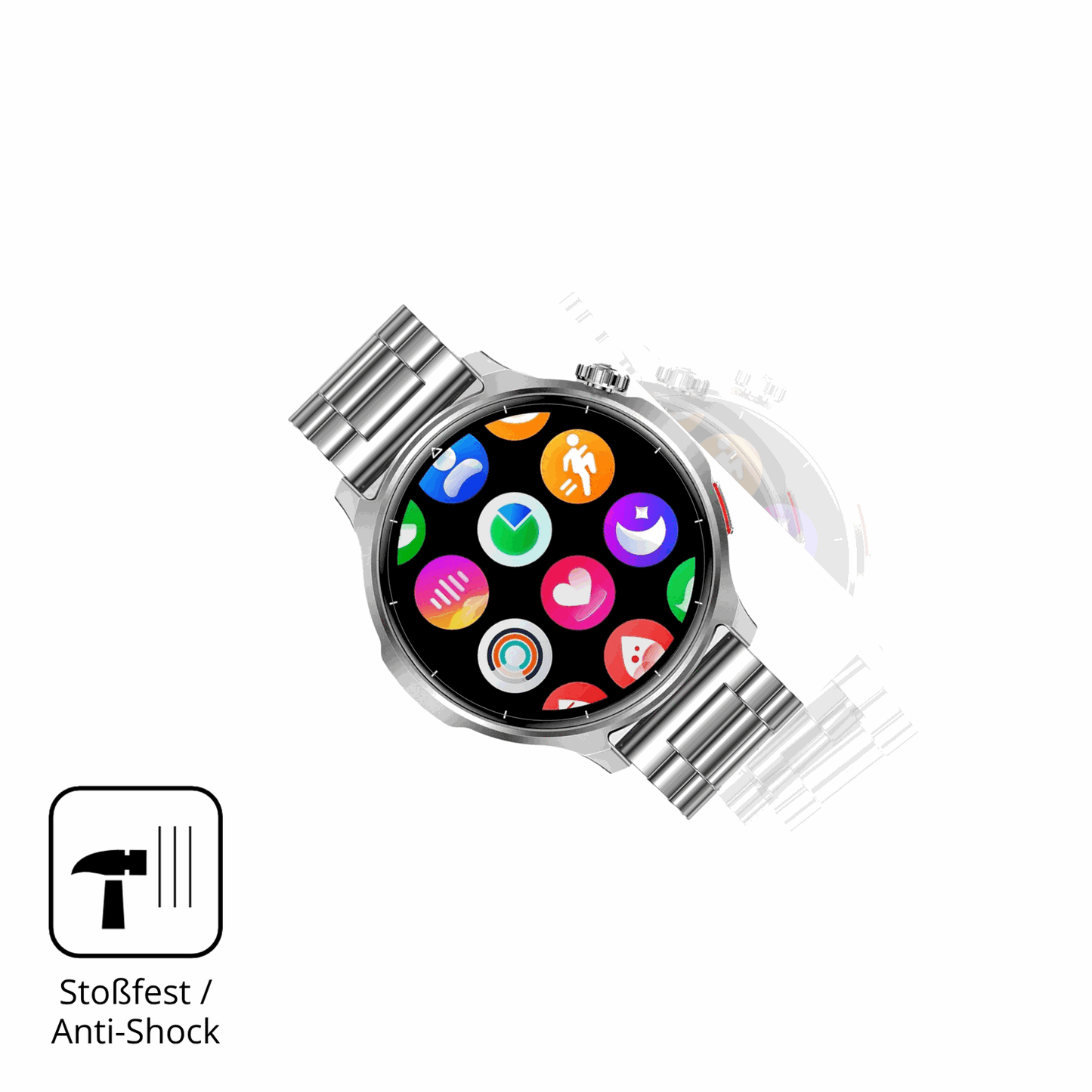 Schutz gegen Kratzer auf dem Fitdafit 1.52 Zoll Smartwatch Glas durch Schlüssel, Stöße gegen die Tischkante oder Stürze