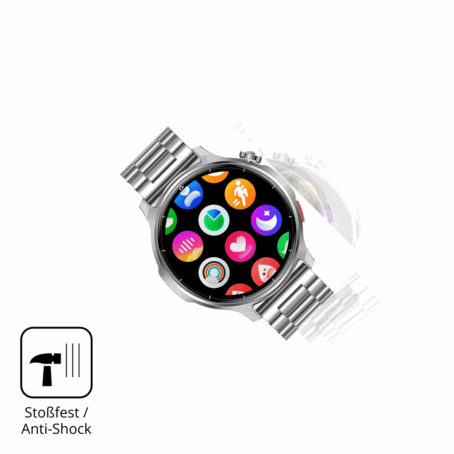 Schutz gegen Kratzer auf dem Fitdafit 1.52 Zoll Smartwatch Glas durch Schlüssel, Stöße gegen die Tischkante oder Stürze