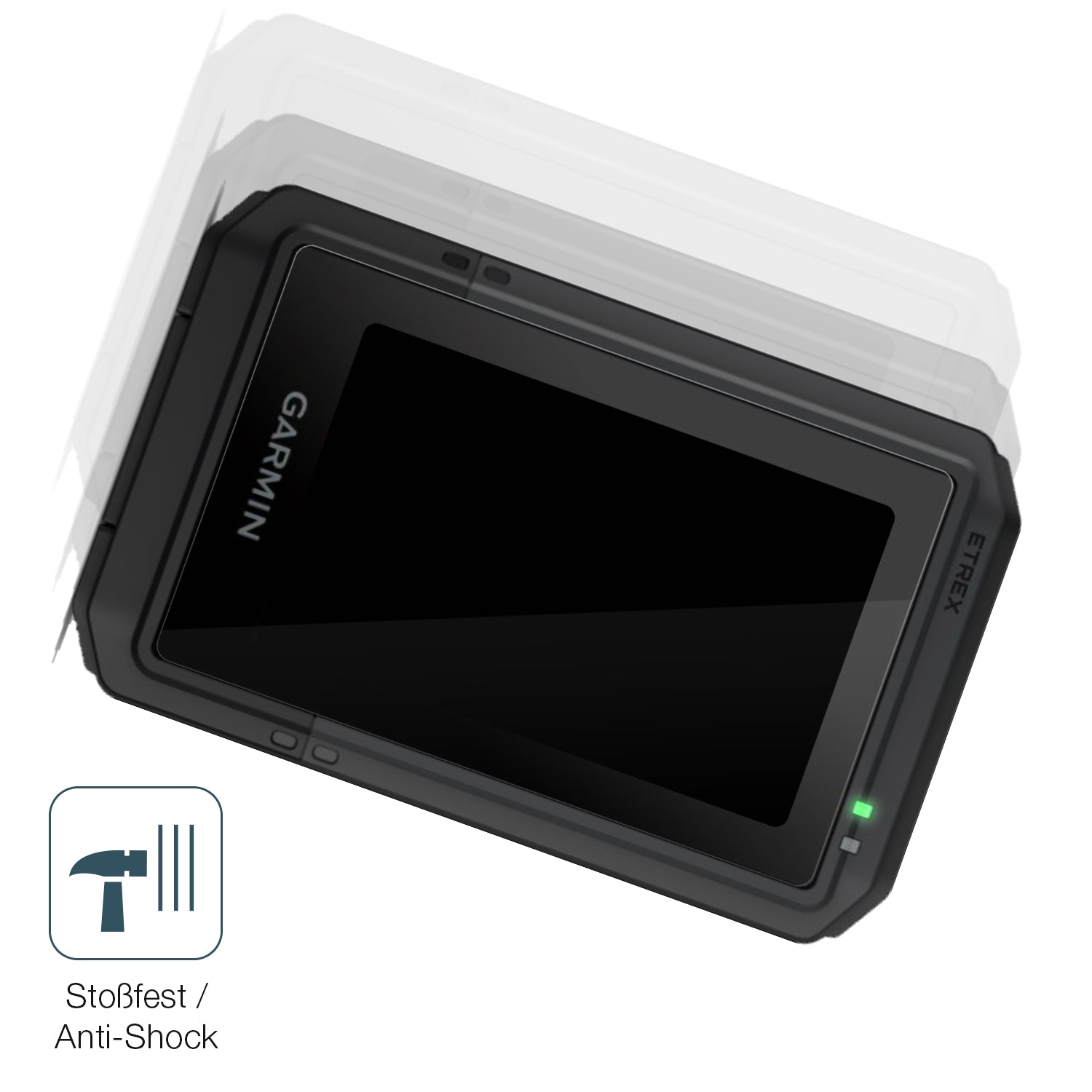 Schutz gegen Kratzer auf dem Garmin eTrex Touch 2025 Glas durch Schlüssel, Stöße gegen die Tischkante oder Stürze