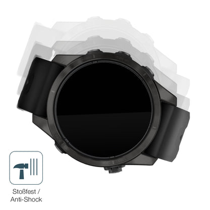 Schutz gegen Kratzer auf dem Garmin Fenix 7s Pro 51mm Glas durch Schlüssel, Stöße gegen die Tischkante oder Stürze
