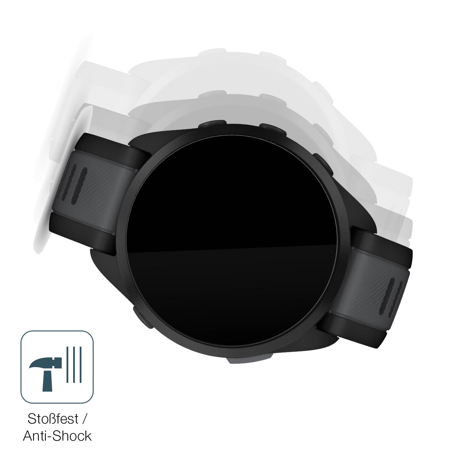Schutz gegen Kratzer auf dem Garmin Forerunner 165 Glas durch Schlüssel, Stöße gegen die Tischkante oder Stürze
