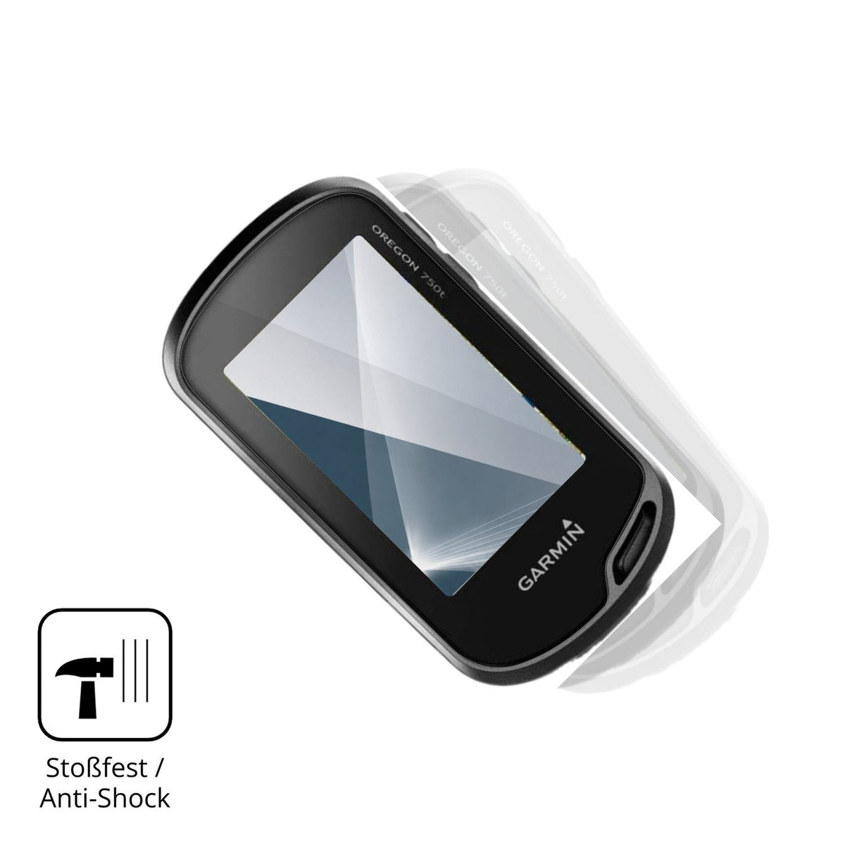 Schutz gegen Kratzer auf dem Garmin Oregon 750t Glas durch Schlüssel, Stöße gegen die Tischkante oder Stürze