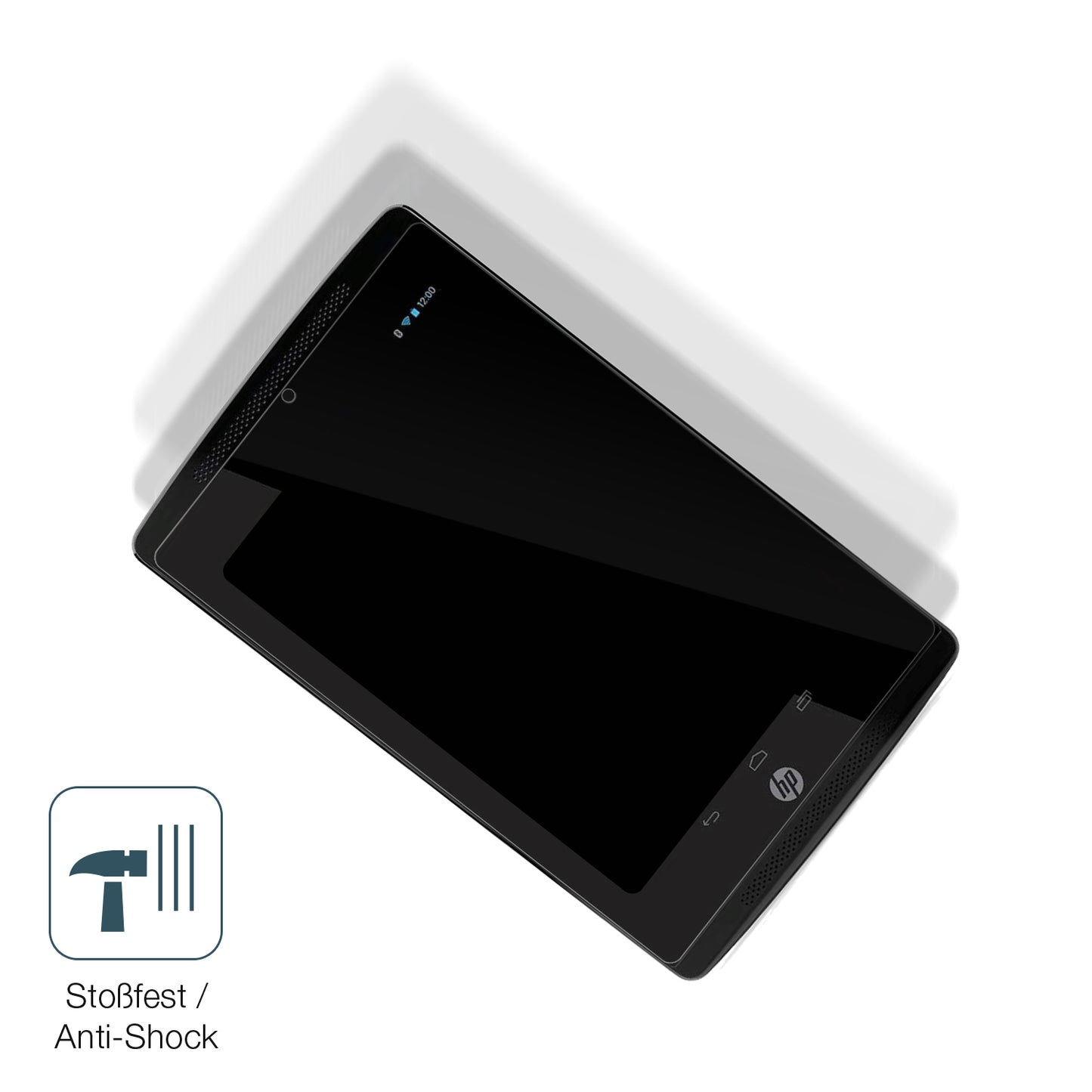 Schutz gegen Kratzer auf dem HP Slate 7 Extreme Glas durch Schlüssel, Stöße gegen die Tischkante oder Stürze