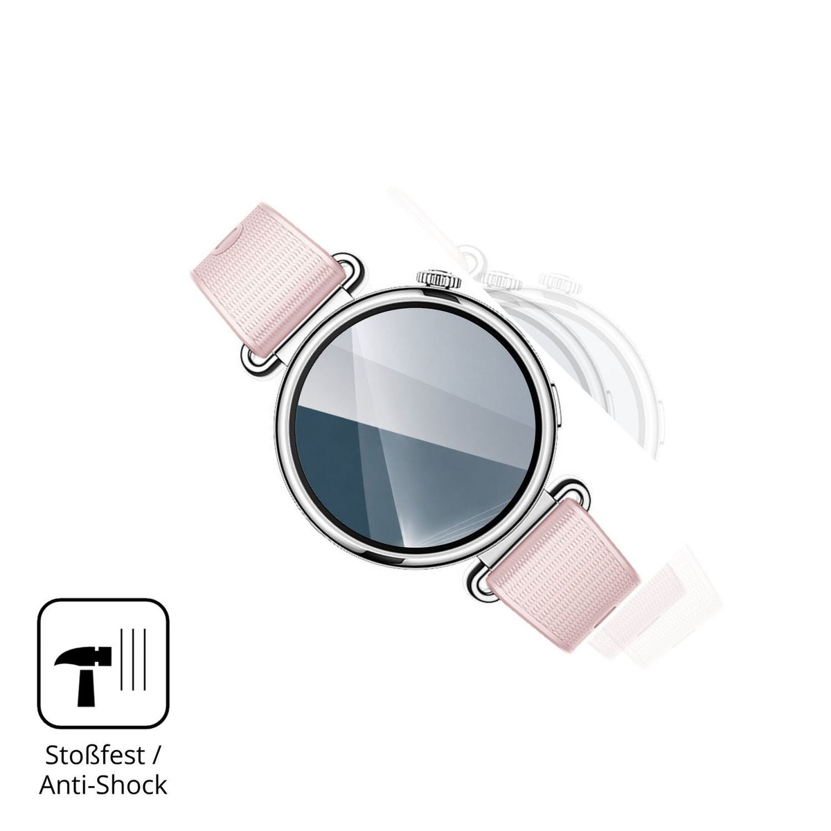 Schutz gegen Kratzer auf dem Huawei Watch GT 7 41 mm Glas durch Schlüssel, Stöße gegen die Tischkante oder Stürze