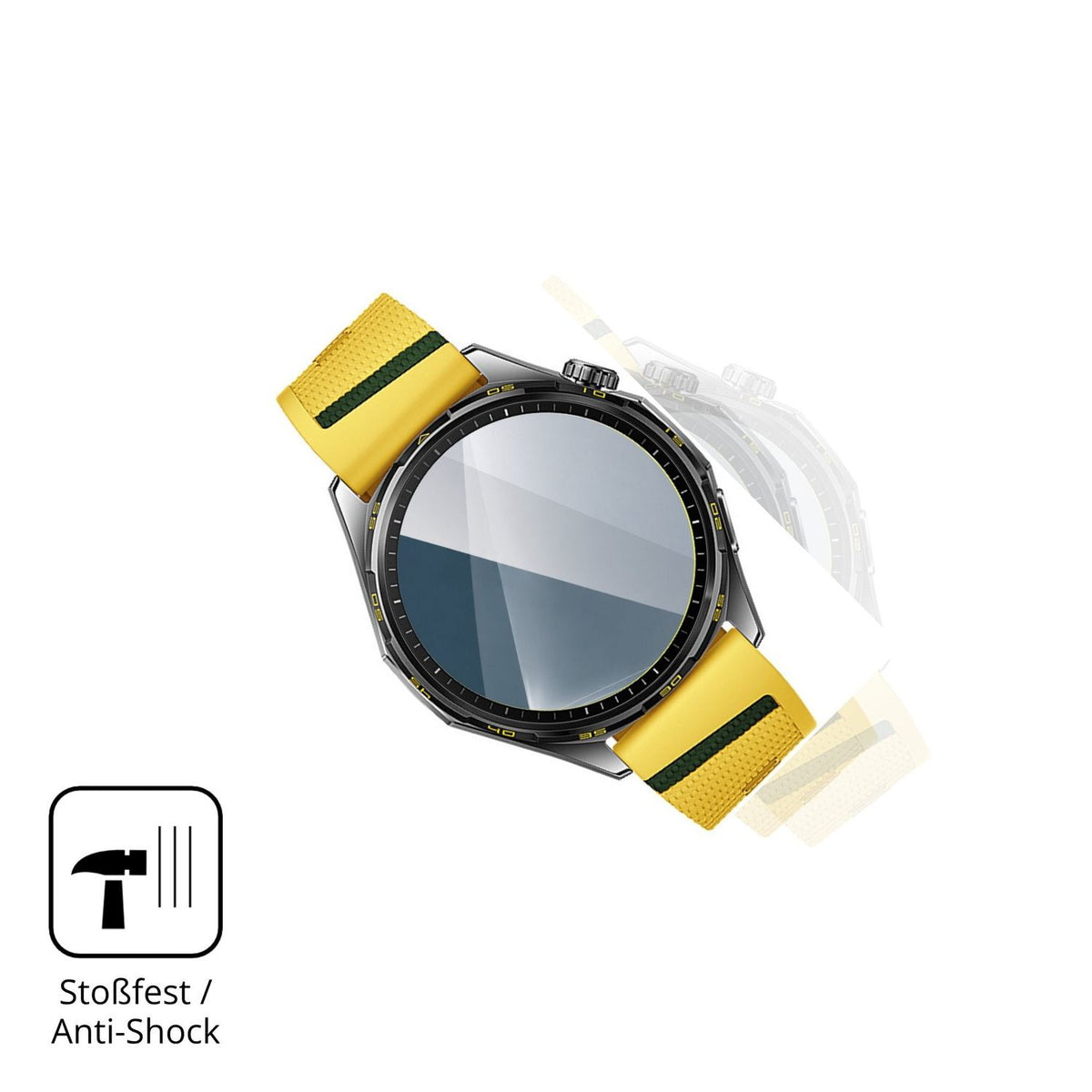 Schutz gegen Kratzer auf dem Huawei Watch GT 7 46 mm Glas durch Schlüssel, Stöße gegen die Tischkante oder Stürze