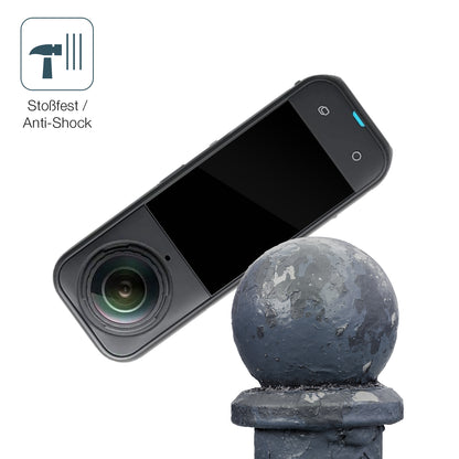 Schutz gegen Kratzer auf dem Insta360 X5 Glas durch Schlüssel, Stöße gegen die Tischkante oder Stürze