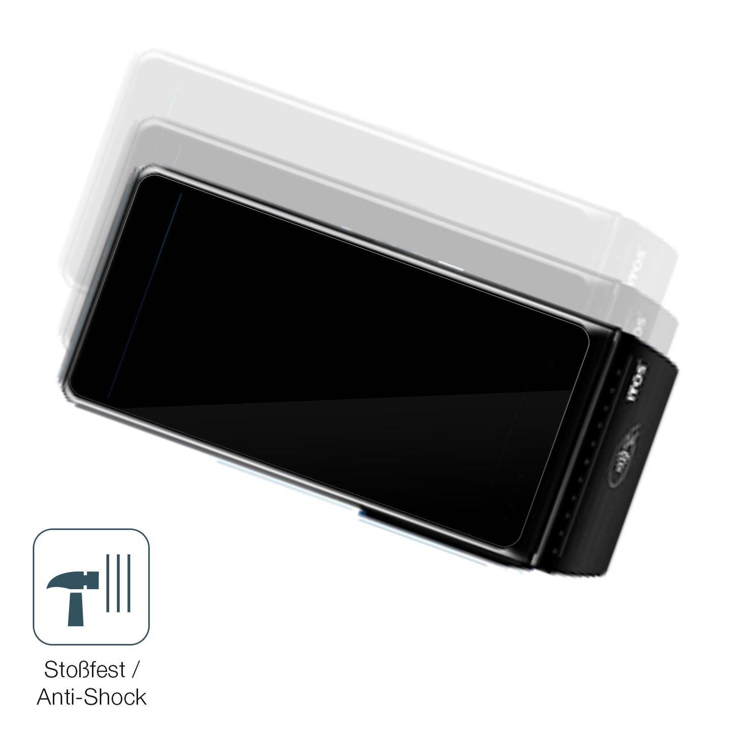 Schutz gegen Kratzer auf dem Itos CM5 Glas durch Schlüssel, Stöße gegen die Tischkante oder Stürze