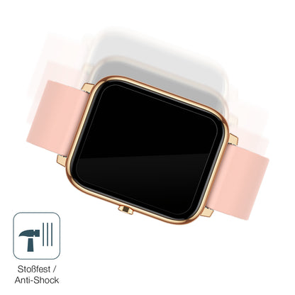 Schutz gegen Kratzer auf dem Kalinco CS201C Smartwatch Glas durch Schlüssel, Stöße gegen die Tischkante oder Stürze