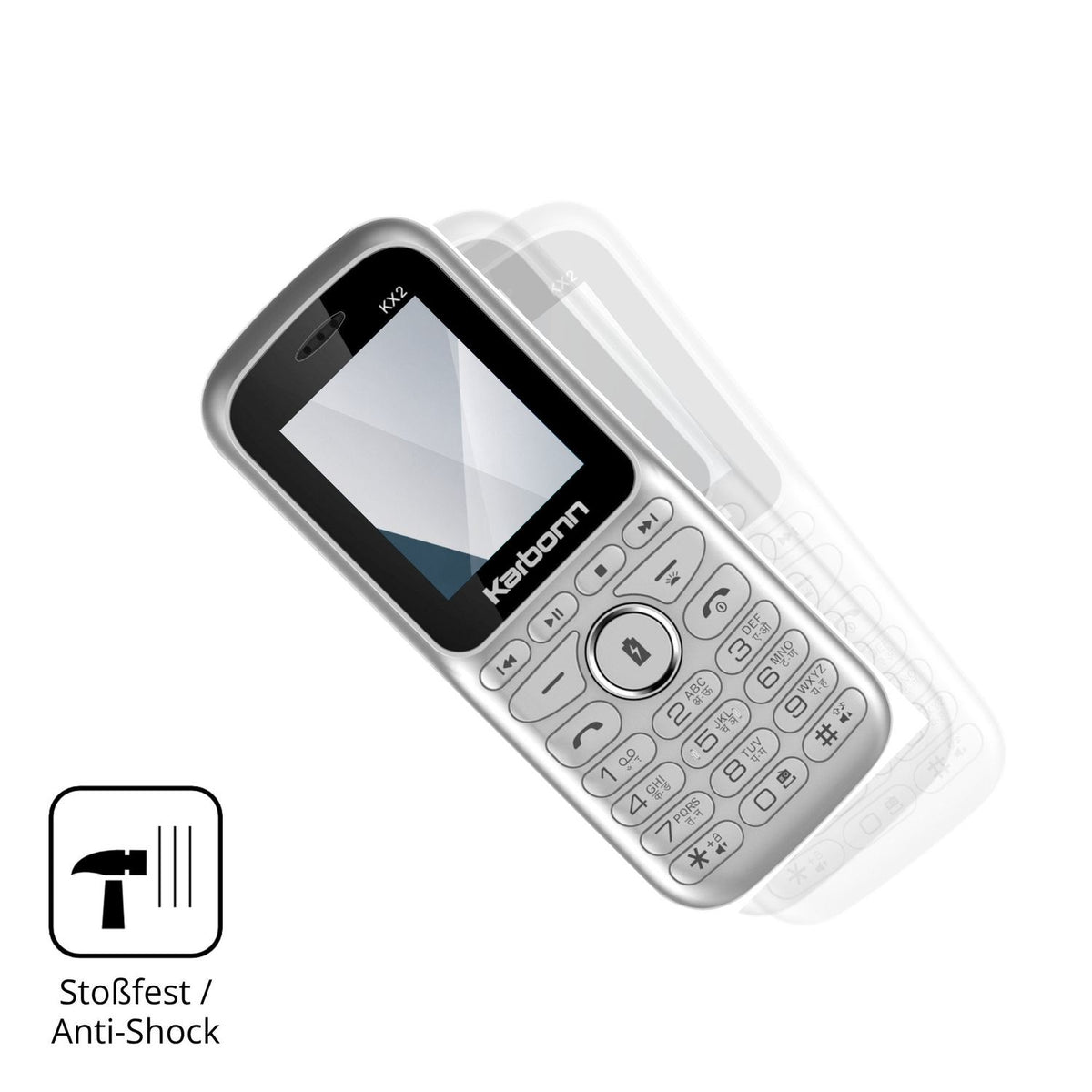 Schutz gegen Kratzer auf dem Karbonn KX2 Glas durch Schlüssel, Stöße gegen die Tischkante oder Stürze