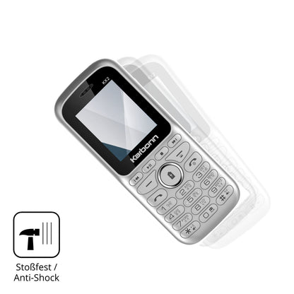 Schutz gegen Kratzer auf dem Karbonn KX2 Glas durch Schlüssel, Stöße gegen die Tischkante oder Stürze