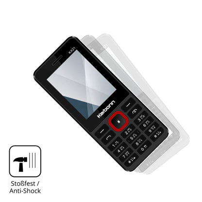 Schutz gegen Kratzer auf dem Karbonn KX21 Glas durch Schlüssel, Stöße gegen die Tischkante oder Stürze