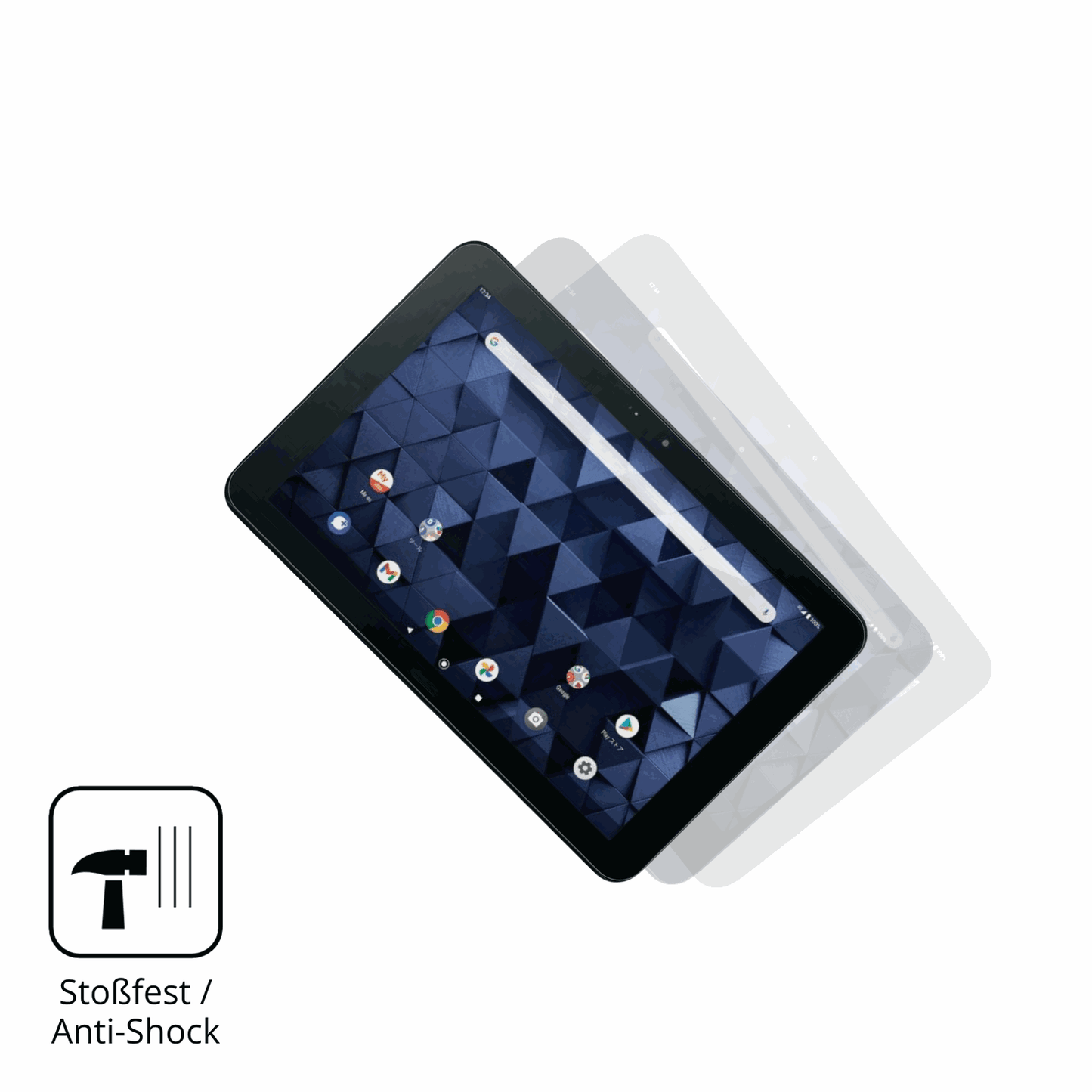 Schutz gegen Kratzer auf dem Kyocera Digno Tab Glas durch Schl�ssel, St��e gegen die Tischkante oder St�rze