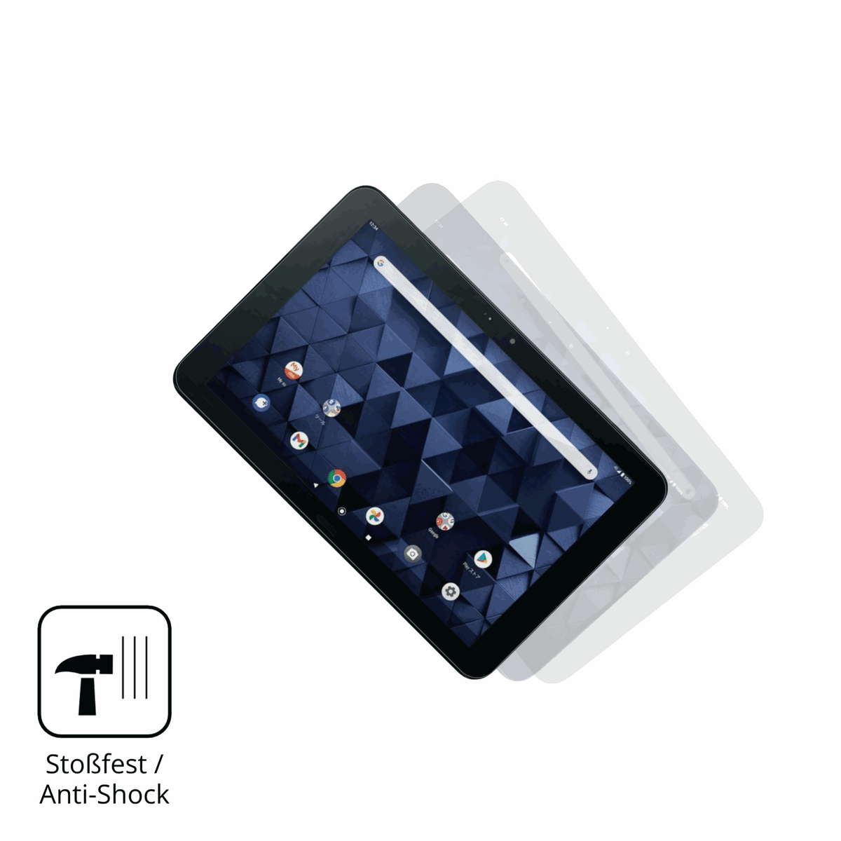 Schutz gegen Kratzer auf dem Kyocera Digno Tab Glas durch Schl�ssel, St��e gegen die Tischkante oder St�rze