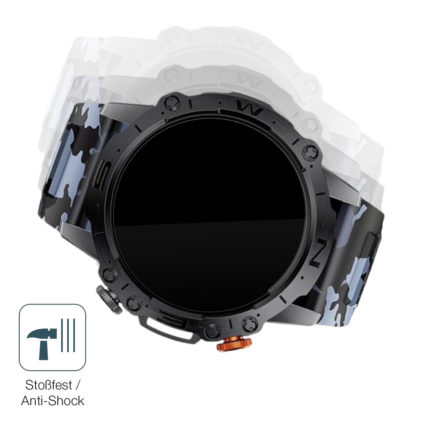 Schutz gegen Kratzer auf dem Lige 1.43 Zoll Smartwatch Glas durch Schlüssel, Stöße gegen die Tischkante oder Stürze
