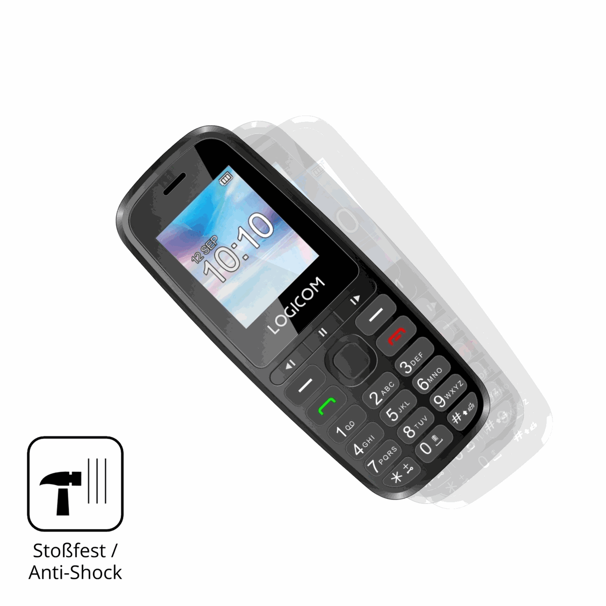 Schutz gegen Kratzer auf dem Logicom P197e Glas durch Schlüssel, Stöße gegen die Tischkante oder Stürze