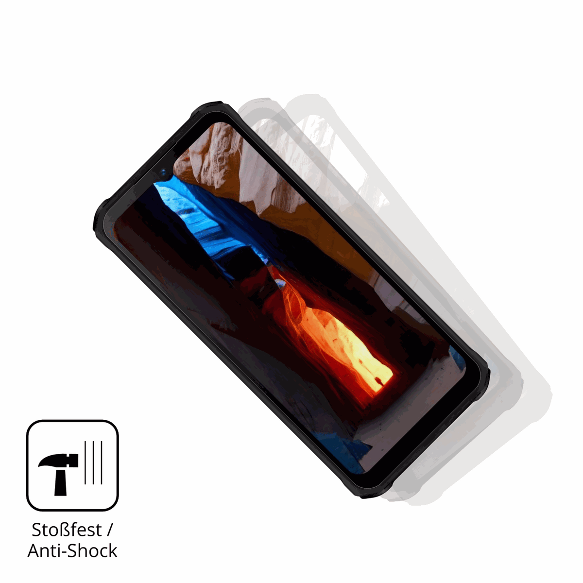 Schutz gegen Kratzer auf dem Logicom Xtrem 650 Glas durch Schlüssel, Stöße gegen die Tischkante oder Stürze