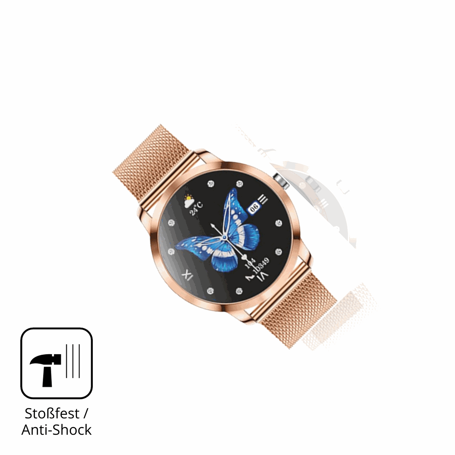 Schutz gegen Kratzer auf dem LWEARKD 1.27 Zoll AMOLED Smartwatch Glas durch Schlüssel, Stöße gegen die Tischkante oder Stürze