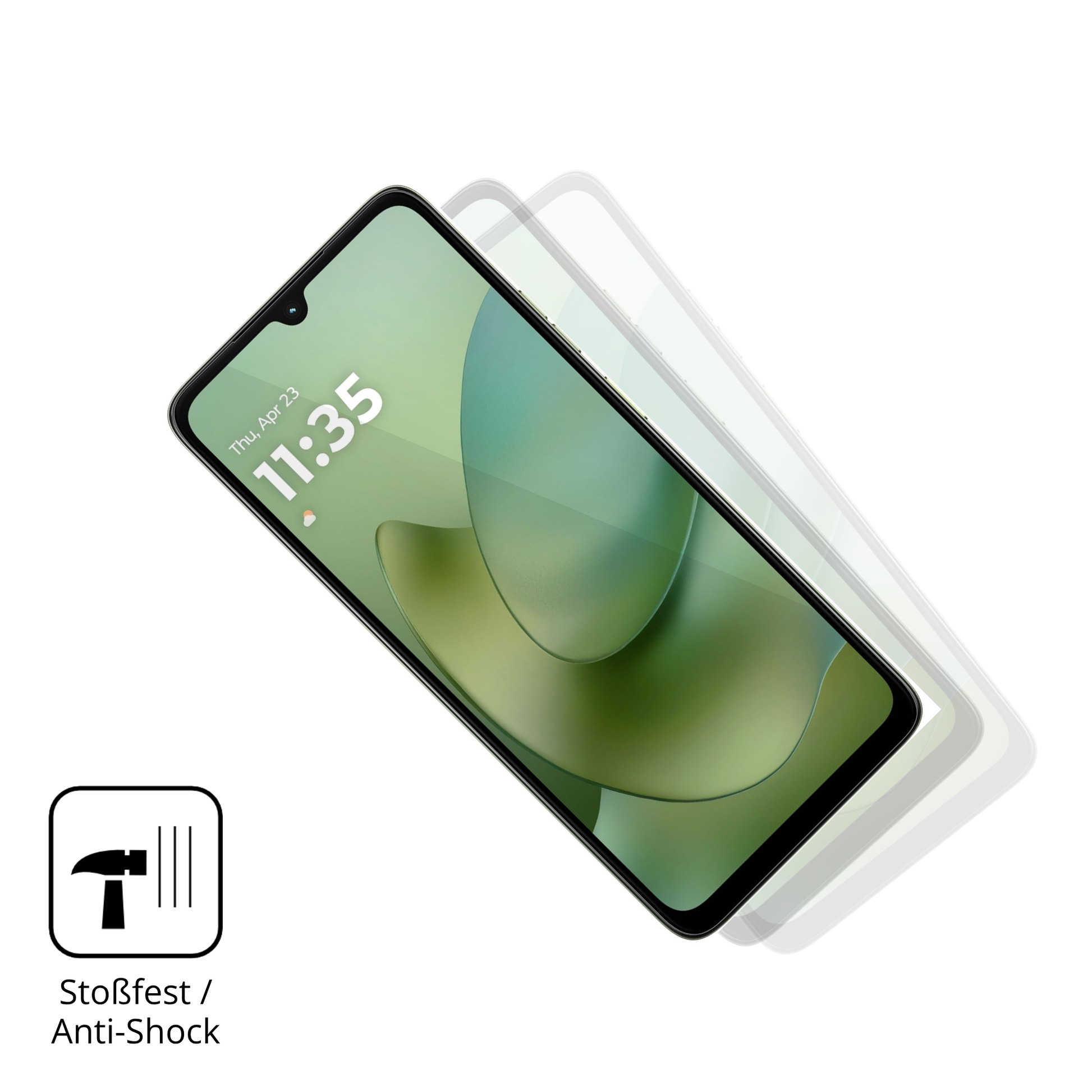Schutz gegen Kratzer auf dem Motorola Moto G06 Glas durch Schl�ssel, St��e gegen die Tischkante oder St�rze