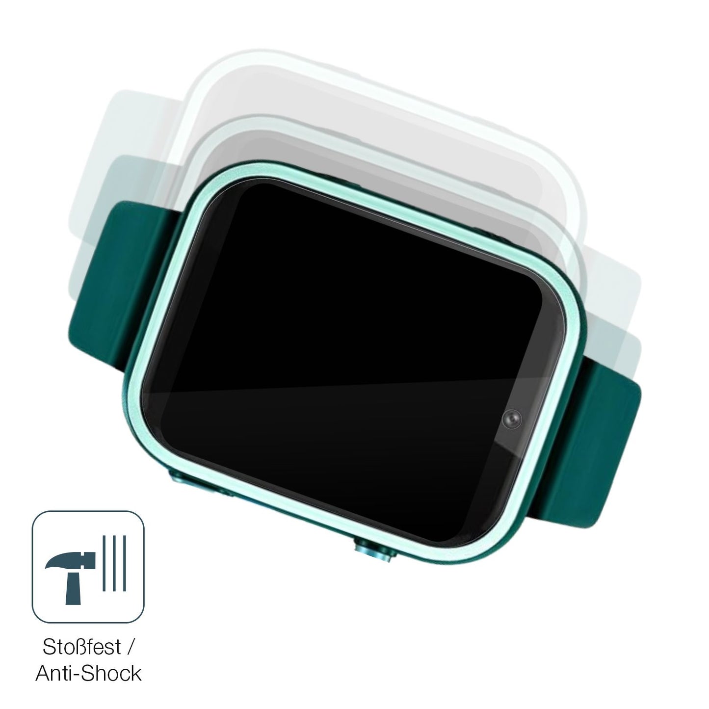 Schutz gegen Kratzer auf dem Okyuk T45 Smartwatch Kinder Glas durch Schlüssel, Stöße gegen die Tischkante oder Stürze