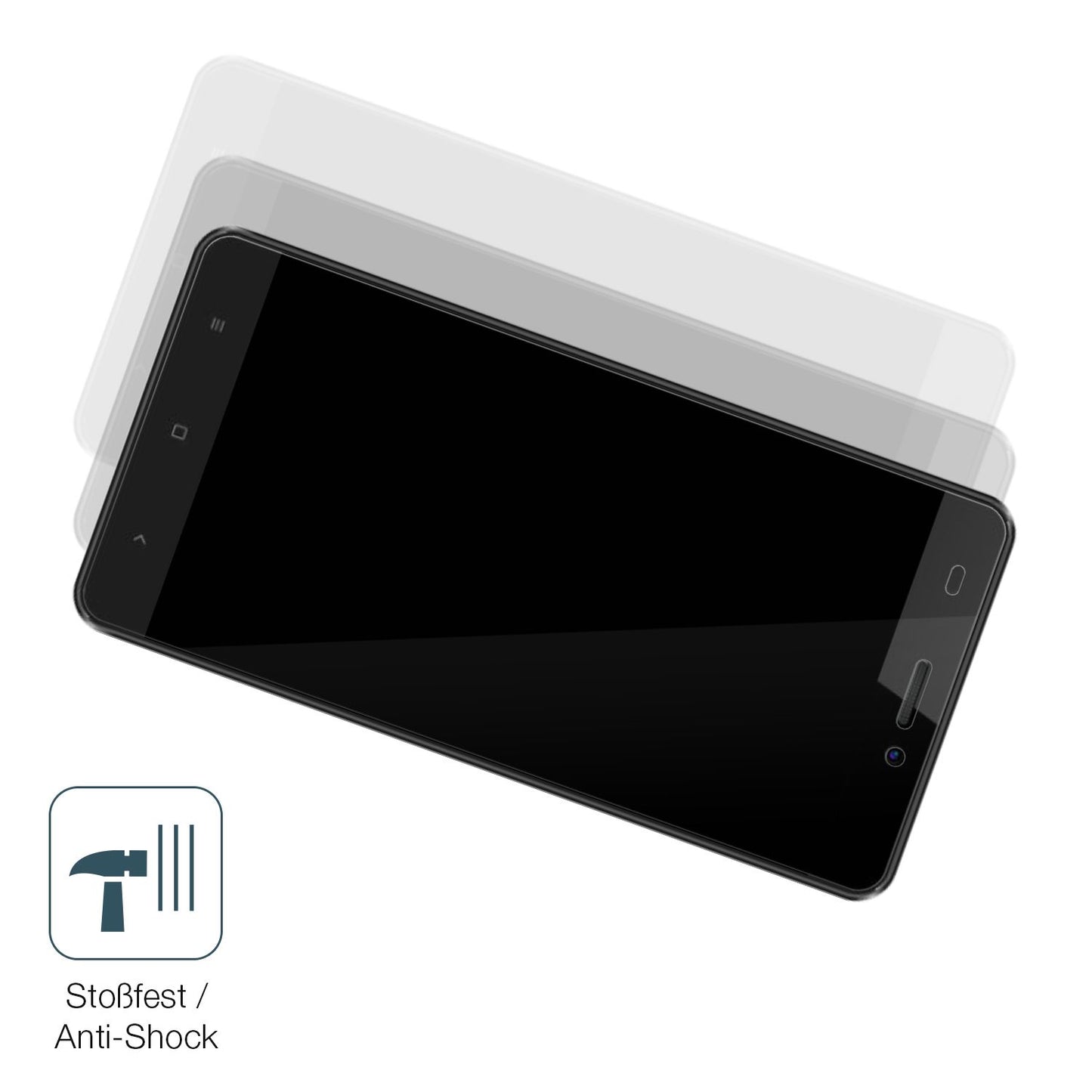 Schutz gegen Kratzer auf dem Oukitel C3 Glas durch Schlüssel, Stöße gegen die Tischkante oder Stürze