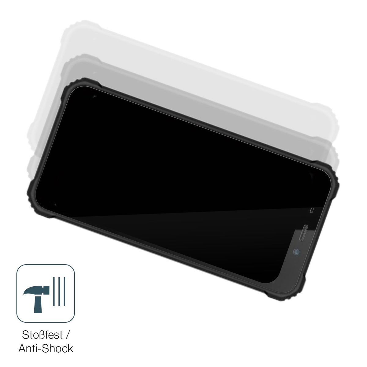 Schutz gegen Kratzer auf dem Oukitel G5 Glas durch Schlüssel, Stöße gegen die Tischkante oder Stürze