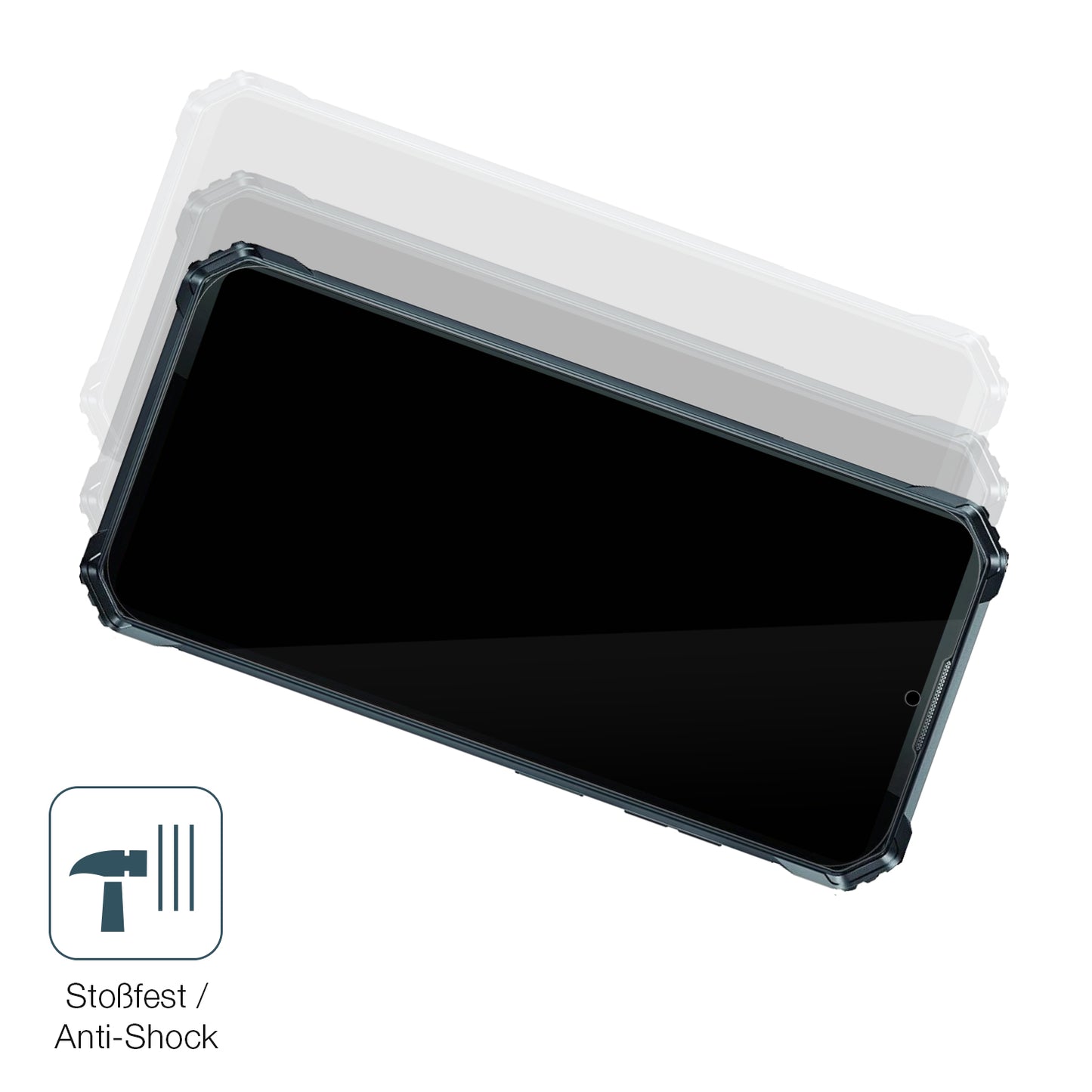 Schutz gegen Kratzer auf dem Oukitel WP28E Glas durch Schlüssel, Stöße gegen die Tischkante oder Stürze