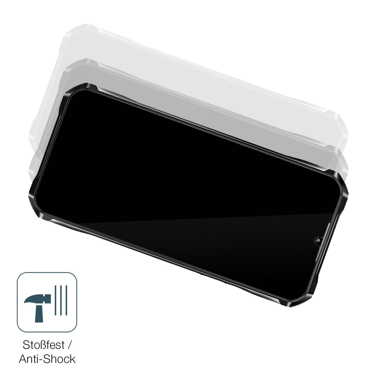 Schutz gegen Kratzer auf dem Oukitel WP33 Pro Glas durch Schlüssel, Stöße gegen die Tischkante oder Stürze
