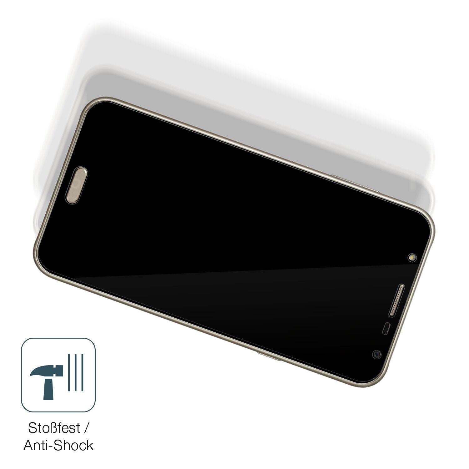 Schutz gegen Kratzer auf dem Samsung Galaxy J7 Neo Glas durch Schlüssel, Stöße gegen die Tischkante oder Stürze