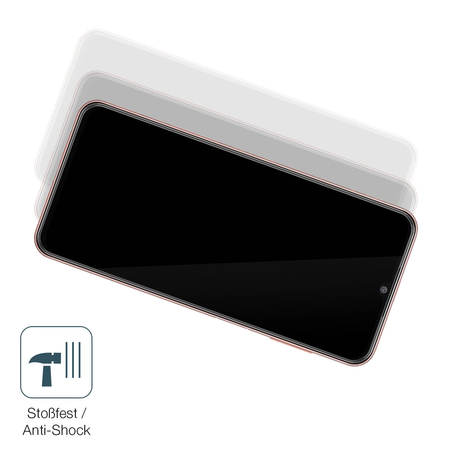 Schutz gegen Kratzer auf dem Samsung Galaxy M13 Glas durch Schlüssel, Stöße gegen die Tischkante oder Stürze