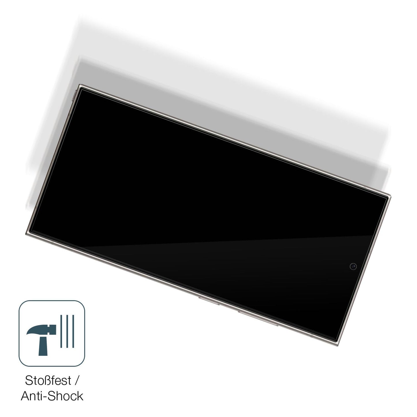 Schutz gegen Kratzer auf dem Samsung Galaxy S24 Ultra (Case Friendly) Glas durch Schlüssel, Stöße gegen die Tischkante oder Stürze