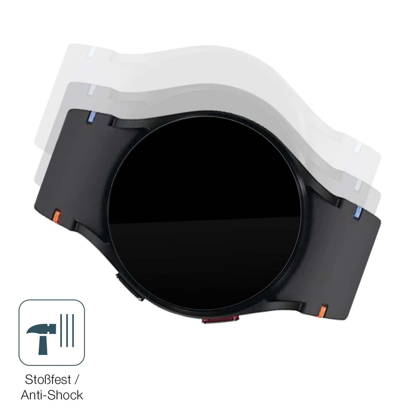 Schutz gegen Kratzer auf dem Samsung Galaxy Watch FE 40mm Glas durch Schlüssel, Stöße gegen die Tischkante oder Stürze