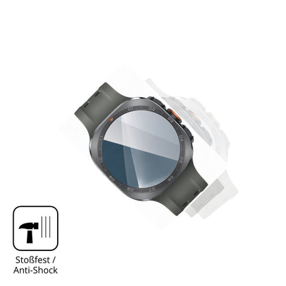 Schutz gegen Kratzer auf dem Samsung Galaxy Watch Ultra 2 Glas durch Schlüssel, Stöße gegen die Tischkante oder Stürze