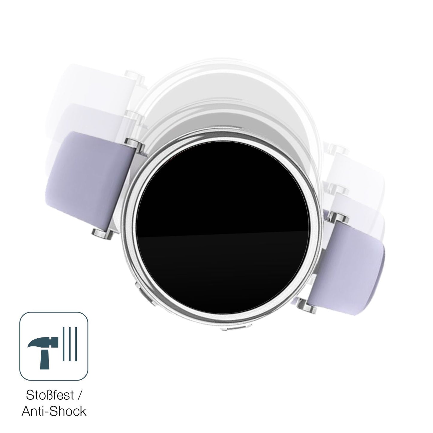 Schutz gegen Kratzer auf dem Sanorum 1.27 Zoll Smartwatch Glas durch Schlüssel, Stöße gegen die Tischkante oder Stürze