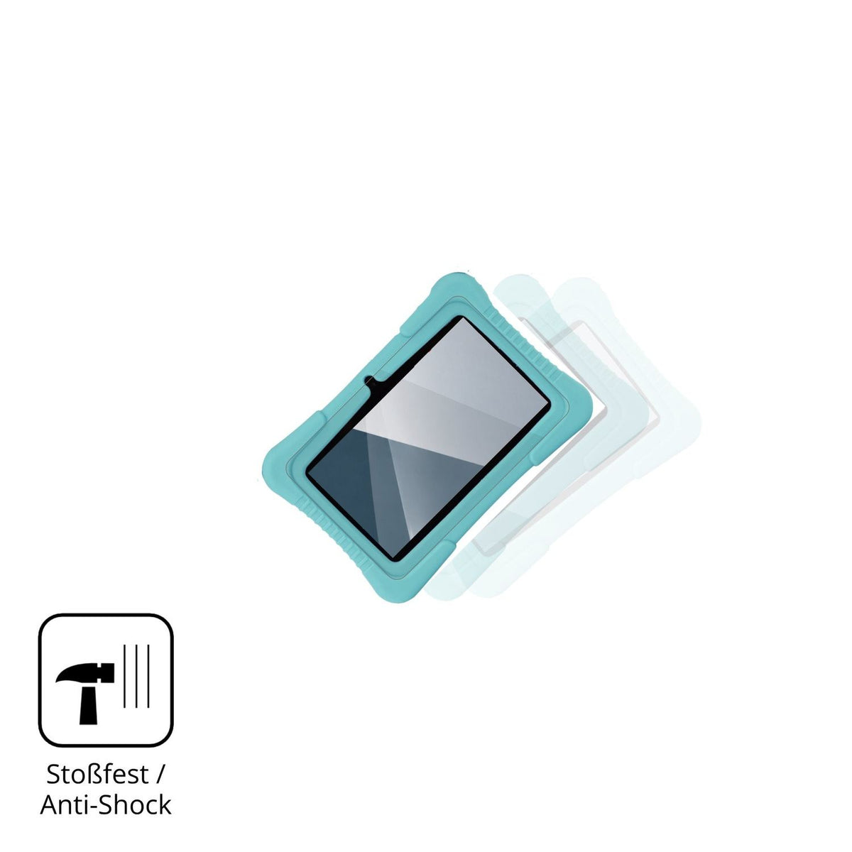 Schutz gegen Kratzer auf dem SaveFamily Kids Tablet 7 Glas durch Schlüssel, Stöße gegen die Tischkante oder Stürze