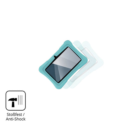 Schutz gegen Kratzer auf dem SaveFamily Kids Tablet 7 Glas durch Schlüssel, Stöße gegen die Tischkante oder Stürze