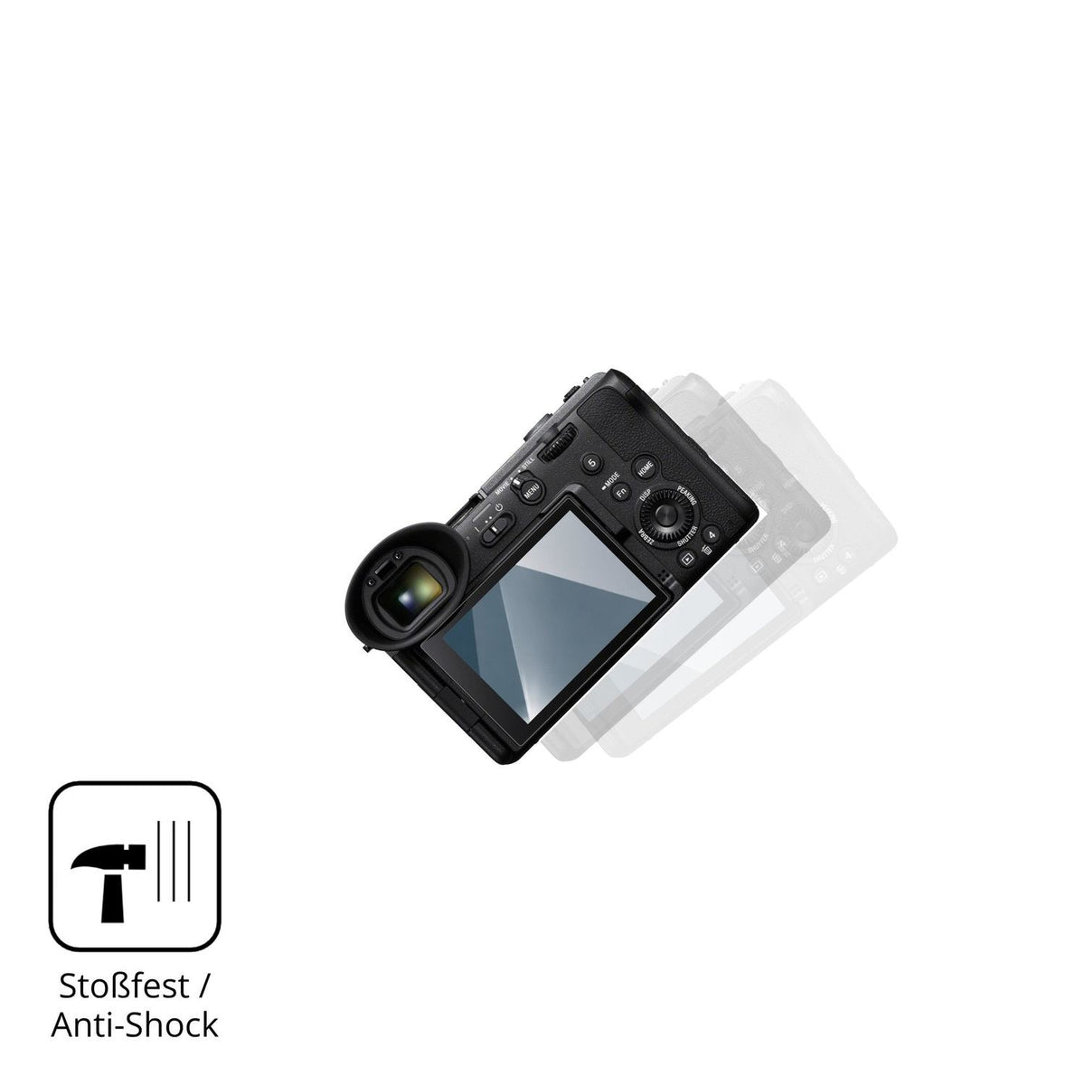 Schutz gegen Kratzer auf dem Sony FX2 Glas durch Schlüssel, Stöße gegen die Tischkante oder Stürze