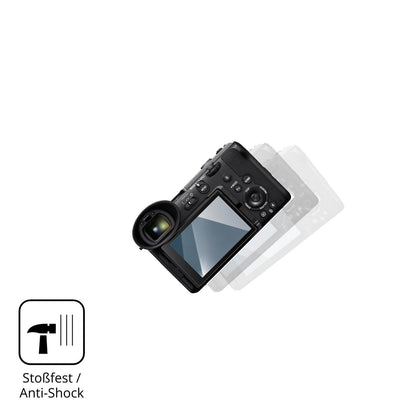 Schutz gegen Kratzer auf dem Sony FX2 Glas durch Schlüssel, Stöße gegen die Tischkante oder Stürze