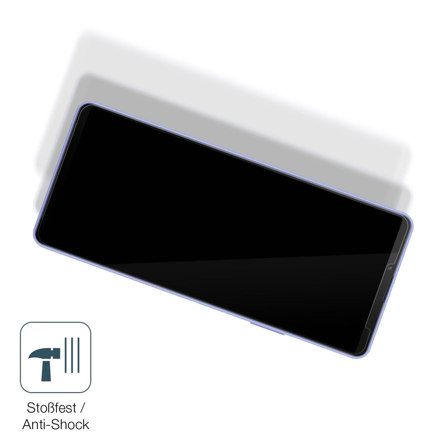 Schutz gegen Kratzer auf dem Sony Xperia 10 IV Glas durch Schlüssel, Stöße gegen die Tischkante oder Stürze