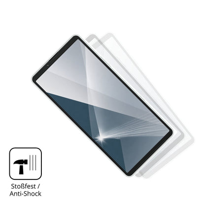 Schutz gegen Kratzer auf dem Sony Xperia 10 VIII Glas durch Schlüssel, Stöße gegen die Tischkante oder Stürze