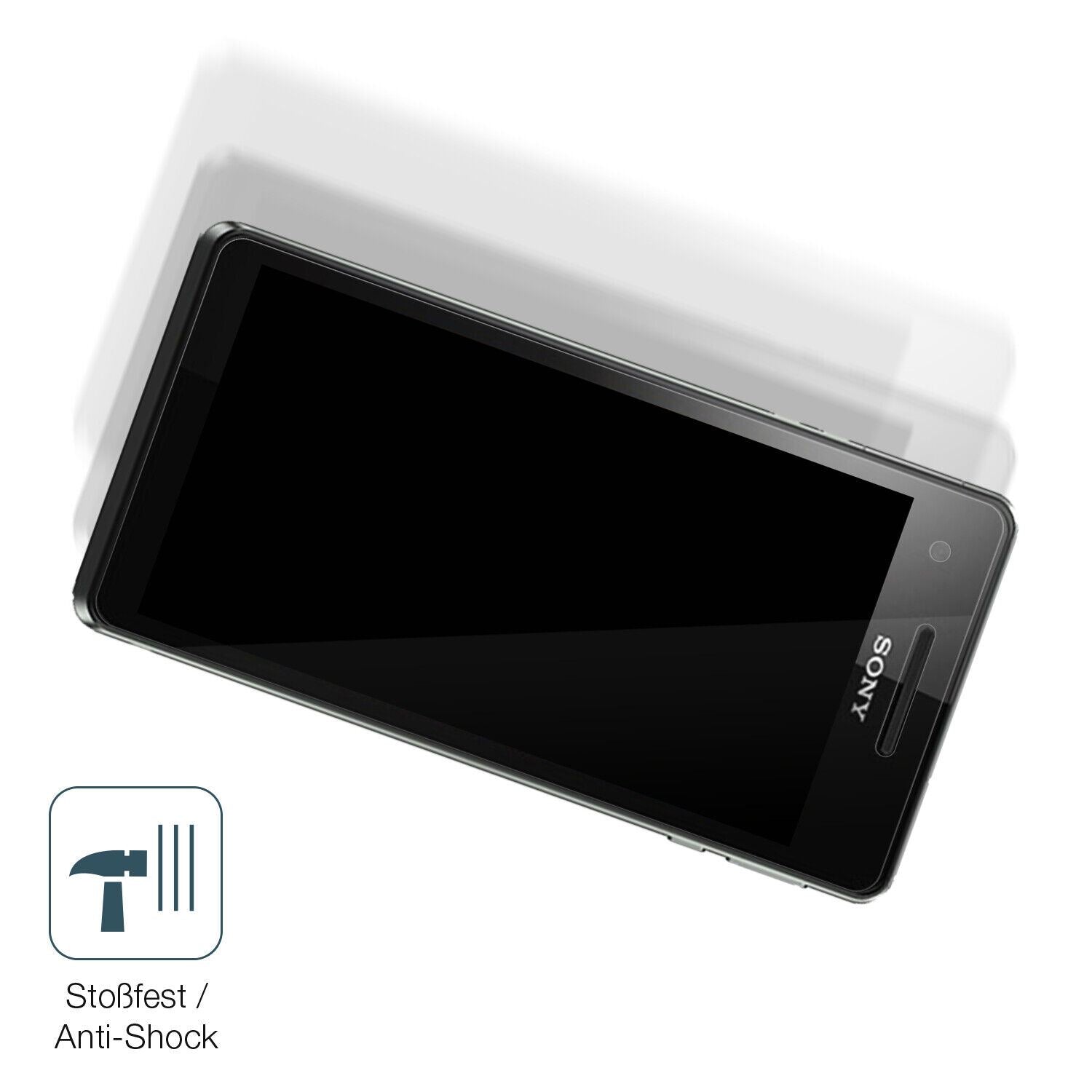 Schutz gegen Kratzer auf dem Sony Xperia V Glas durch Schlüssel, Stöße gegen die Tischkante oder Stürze