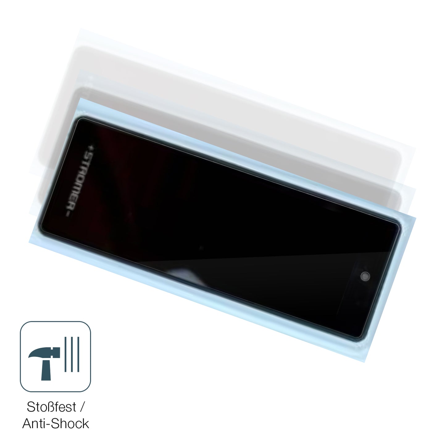 Schutz gegen Kratzer auf dem Stromer ST3 Omni Glas durch Schlüssel, Stöße gegen die Tischkante oder Stürze